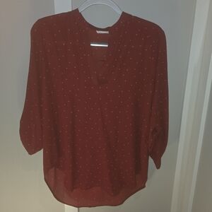 Lush Red Blouse with Dotted Pattern